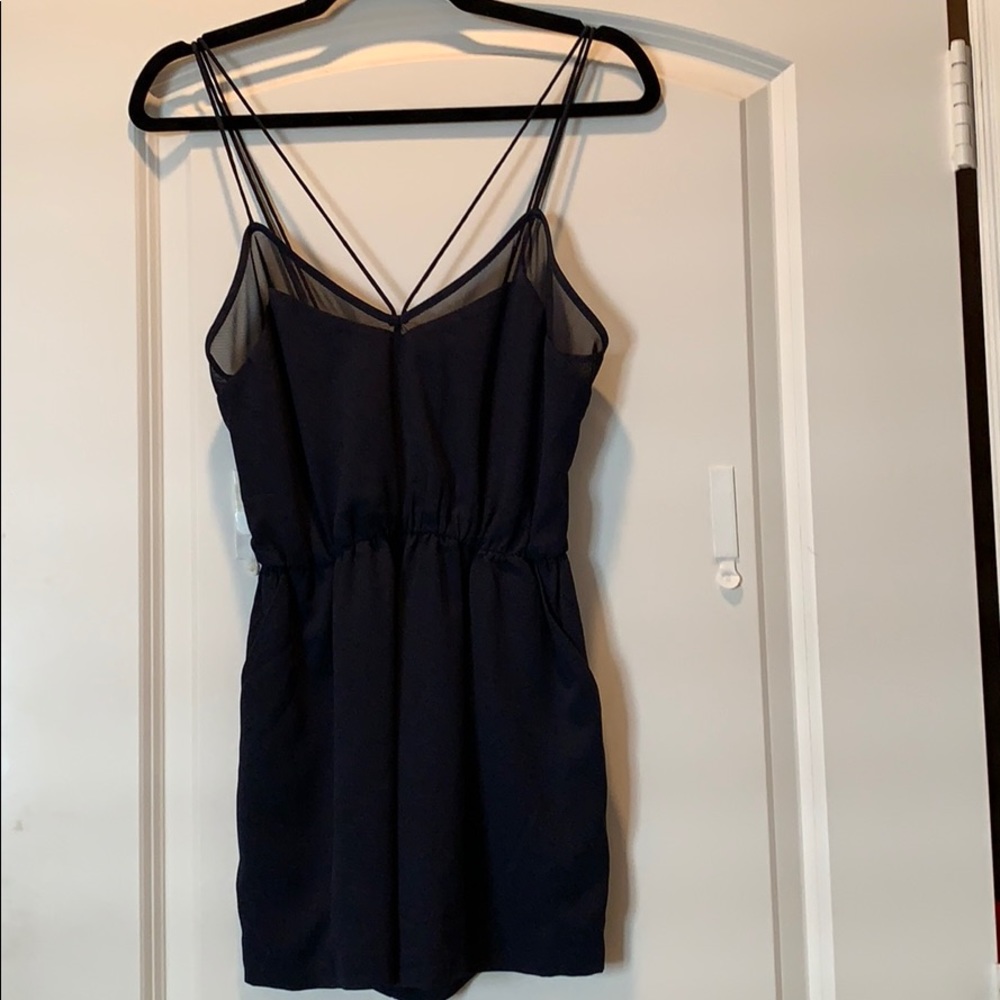 Navy romper with double straps